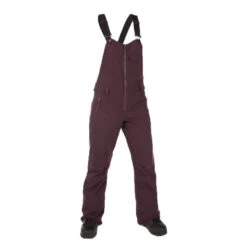 Volcom Womens Swift Bib Overall-Black Plum-L